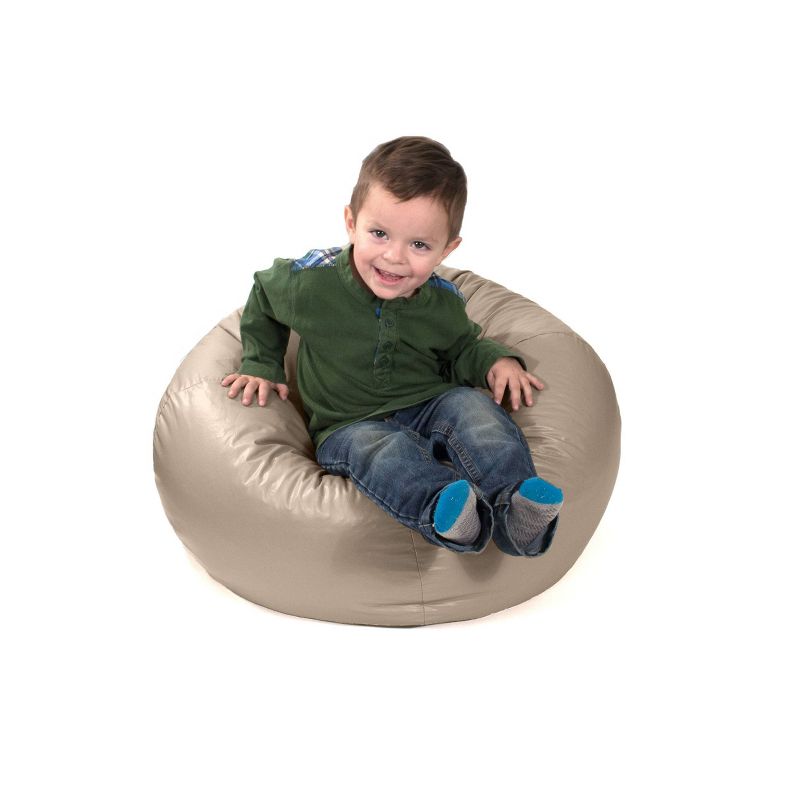 Small Vinyl Bean Bag Chair Khaki - Gold Medal