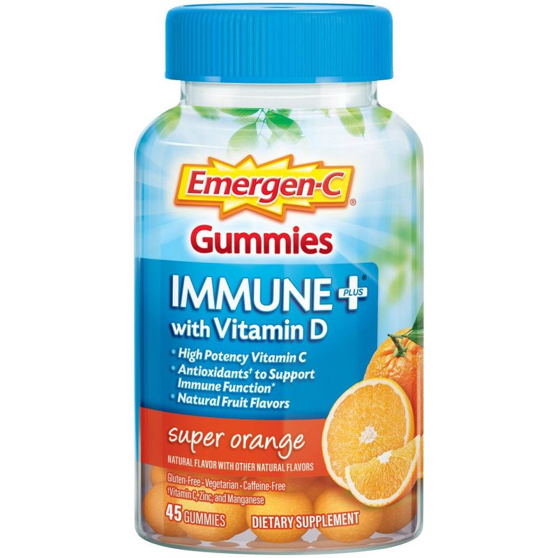 Emergen-C Immune+ with Vitamin D Gummies - Super Orange - 45ct