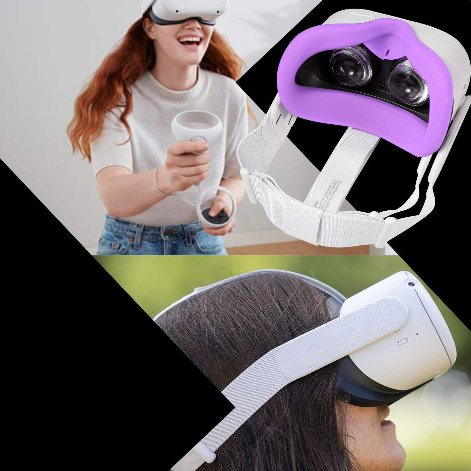 Newest VR Silicone Interfacial Cover for Oculus Quest 2 Face Protect Skin Sweatproof Lightproof Anti-Leakage