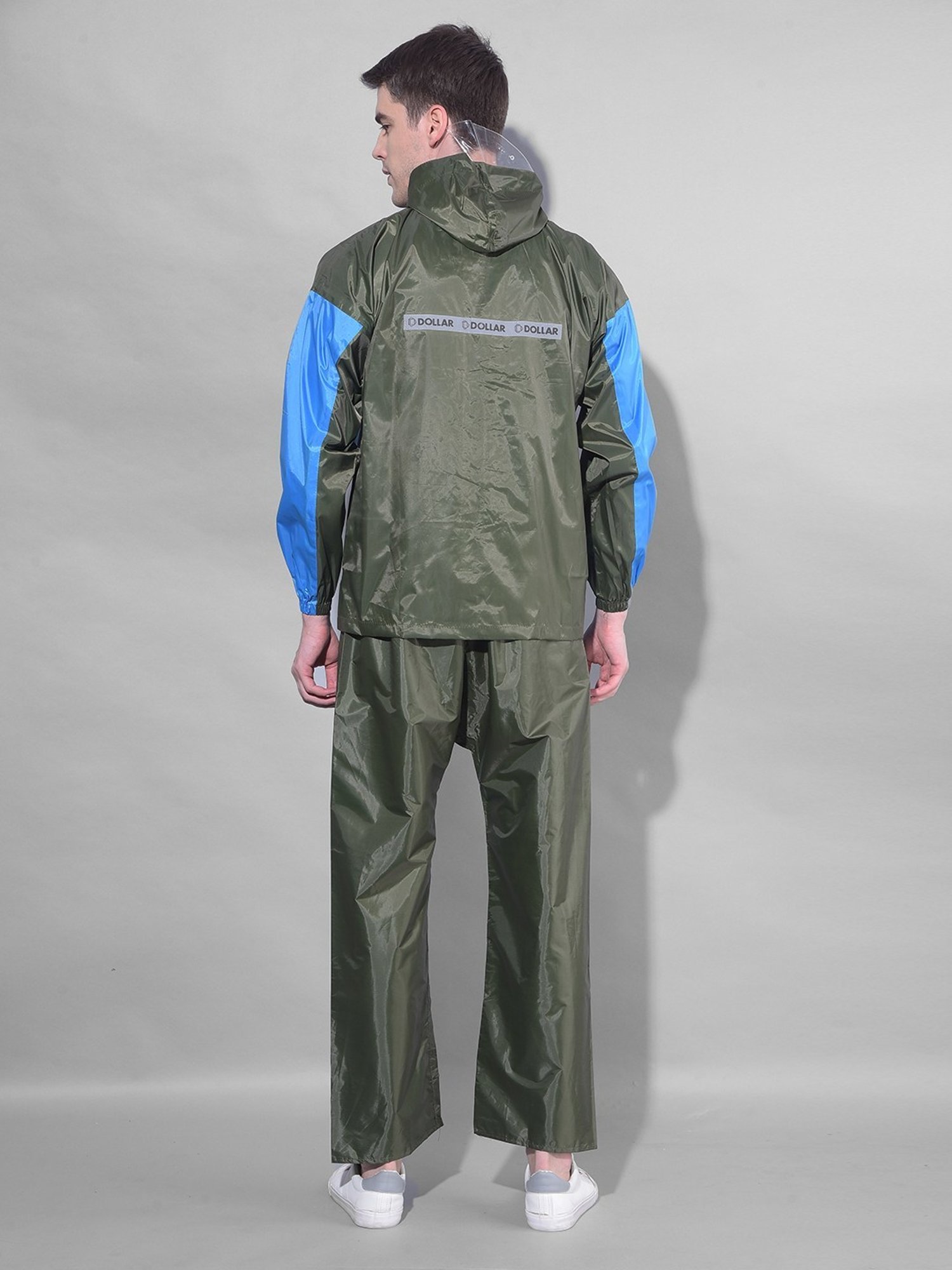 Dollar Green Regular Fit Colour Block Raincoat Set