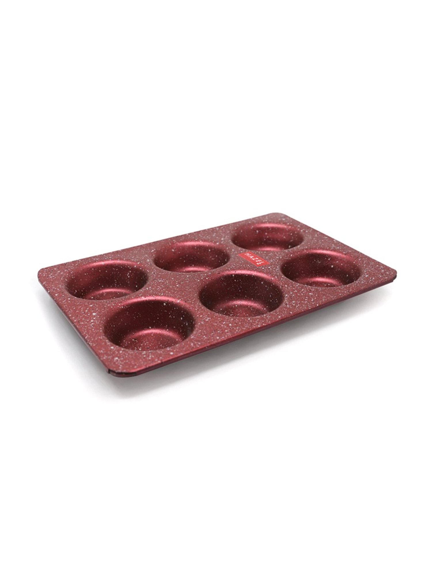 HAZEL Alfa Red Heavy Gauge Aluminium Granite Finish Non Stick Muffin Tray