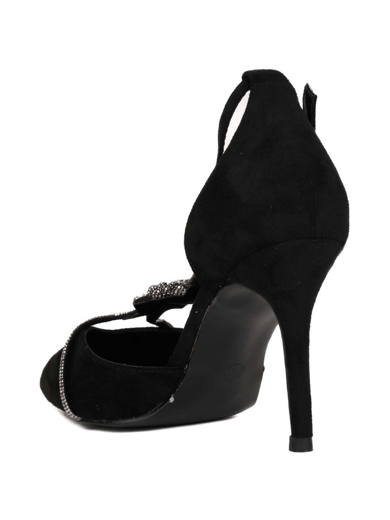 Ronnie Grey Women's Black Back Strap Stilettos