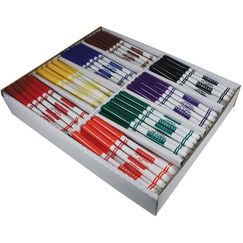 Sargent Art Markers, Fine Tip, Washable, Assorted Colors, set of 200