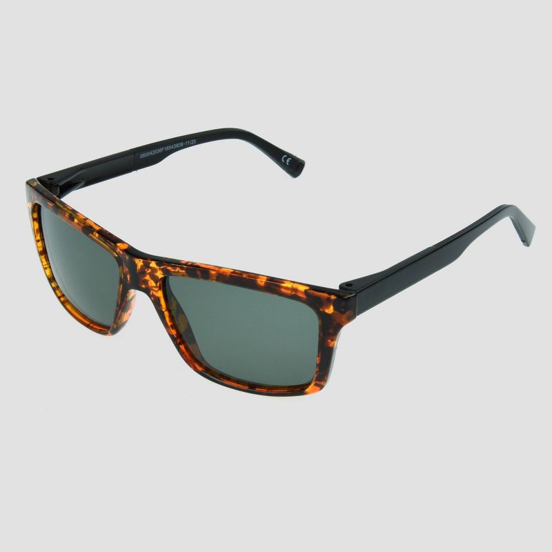 Men's Tortoise Shell Print Rectangle Square Sunglasses - All in Motion™ Brown