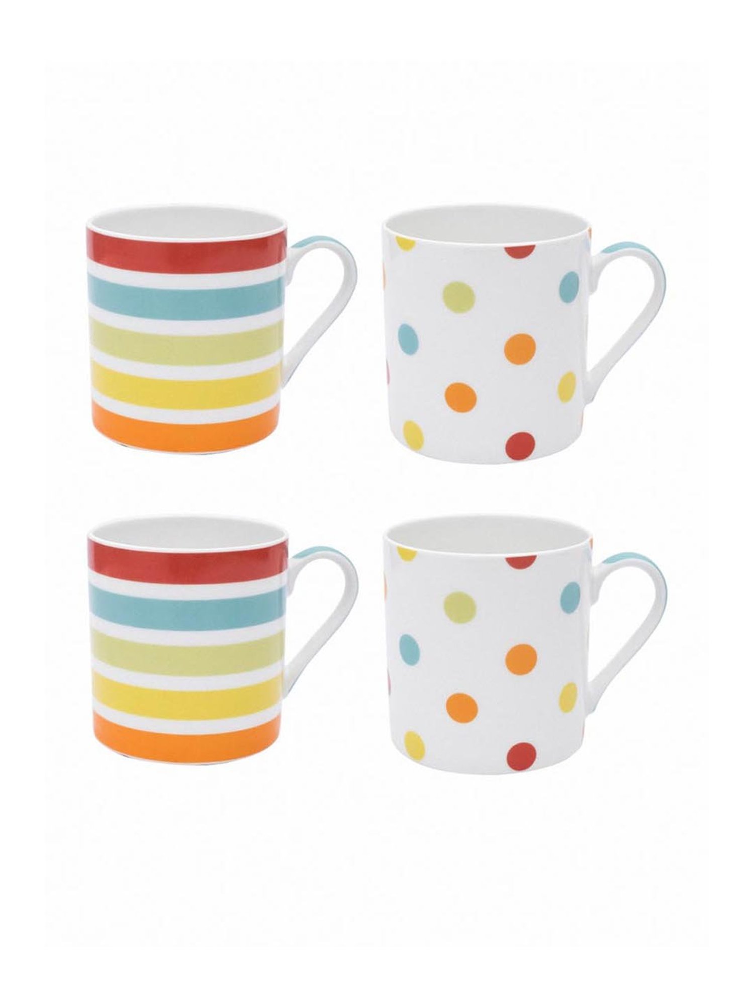 Goodhomes Multicolor Bone China Coffee Mugs (350 ml) - Set of 4