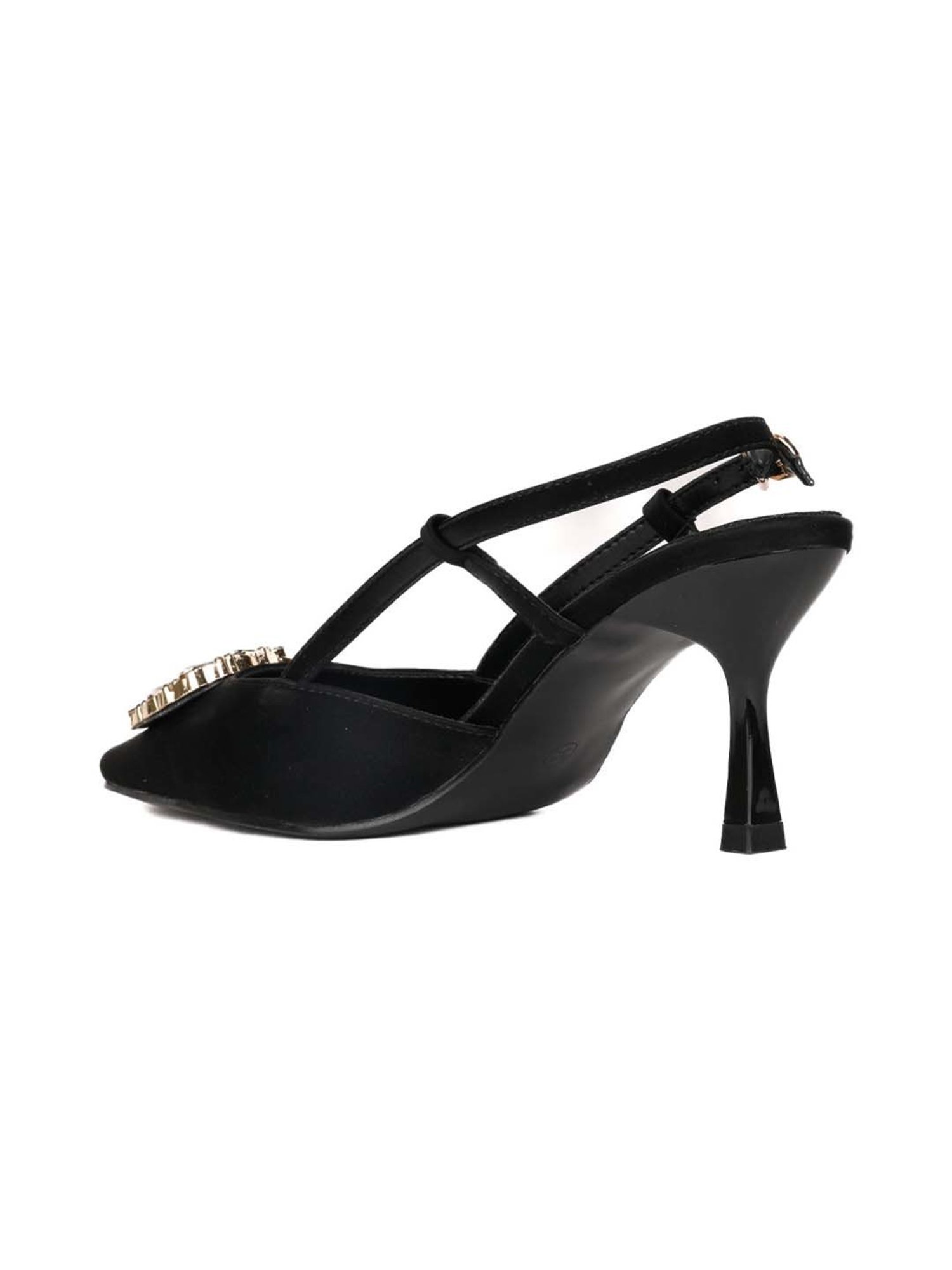 Ronnie Grey Women's Black Back Strap Stilettos