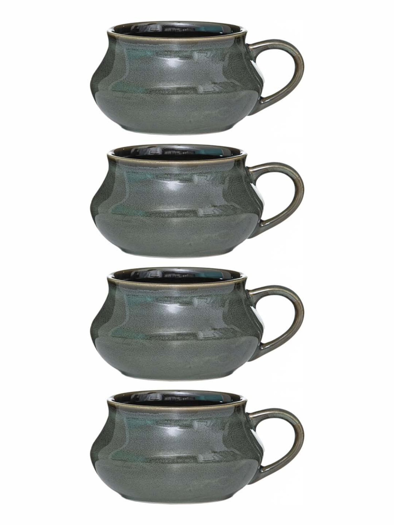 Goodhomes Green Ceramic Soup Cup (0.24 L) - Set of 4