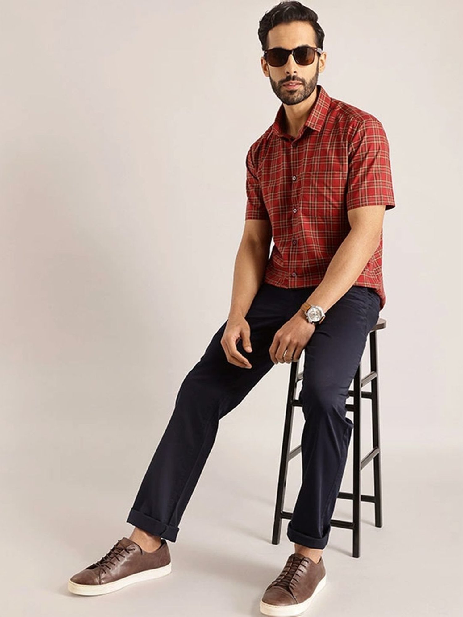 Indian Terrain Navy Regular Fit Chinos