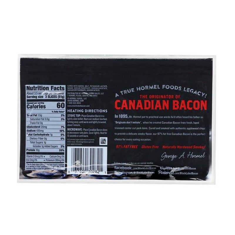 Hormel Fully Cooked Premium Canadian Style Bacon - 6oz