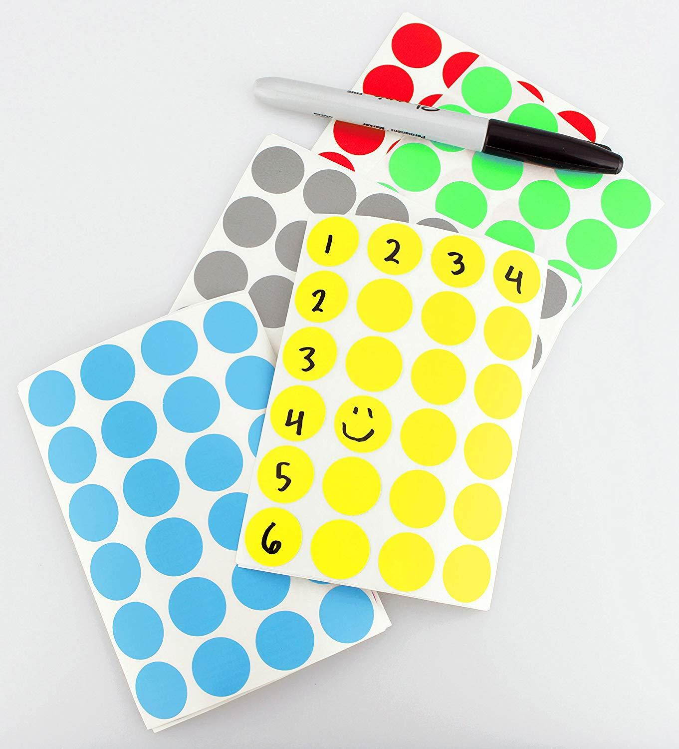 ChromaLabel 3/4 inch Color-Code Dot Labels on Sheets | 1,008/Pack (Metallic Gold)