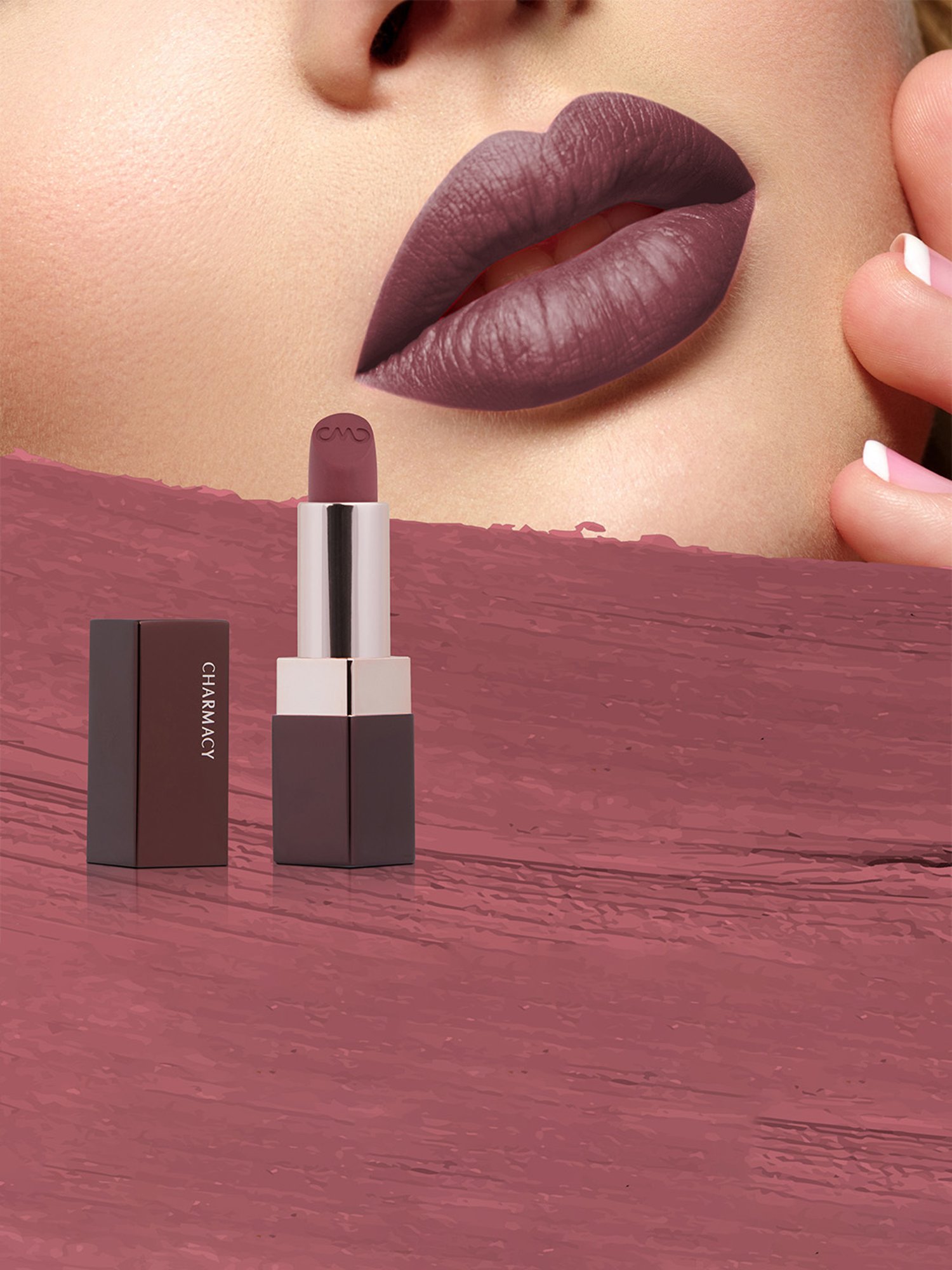 CHARMACY Milano Soft Satin Matte Lipstick Vivid Mauve 55 - 3.8 gm