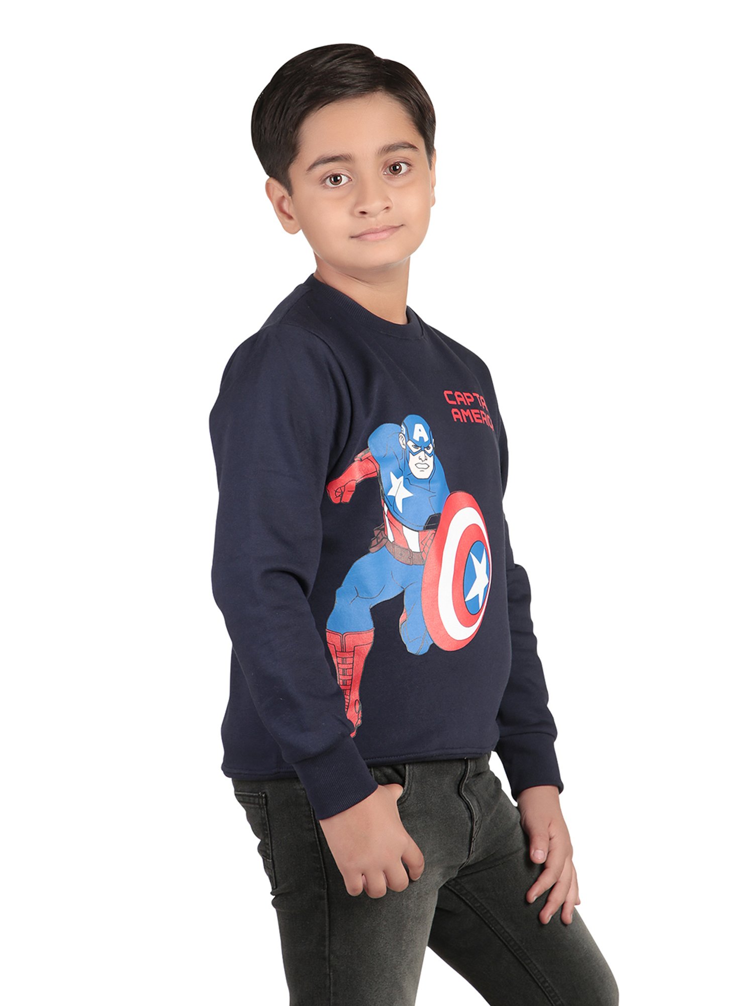 Bodycare Kids Navy Printed Full Sleeves Sweatshirt