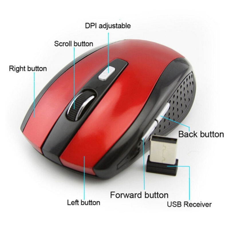 Wireless Gaming Mouse 1200DPI 2.4GHz Optical USB Receiver Mice for PC Laptop