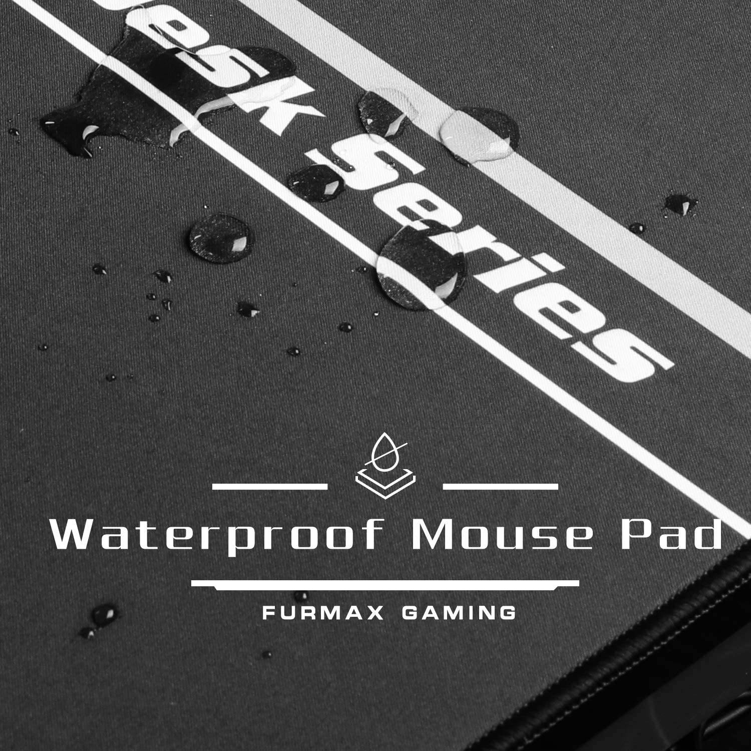 Furmax 43 Inch Gaming Desk T-Shaped PC Computer Table, Home Office Desk Carbon Fiber Surface Workstation with Free Full Coverage Mouse Pad, Cup Holder and Headphone Hook (Black)