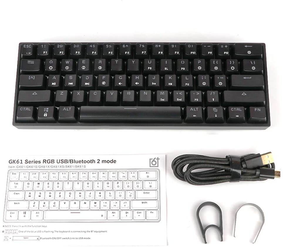 EPOMAKER SKYLOONG GK61S SK61S 61 Keys Hot Swappable 60% Mechanical Keyboard with RGB Backlit, ABS Keycaps, 1900mAh Battery for Win/Mac/Gamers