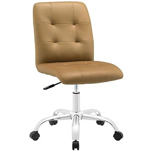 modern contemporary office chair, brown faux leather
