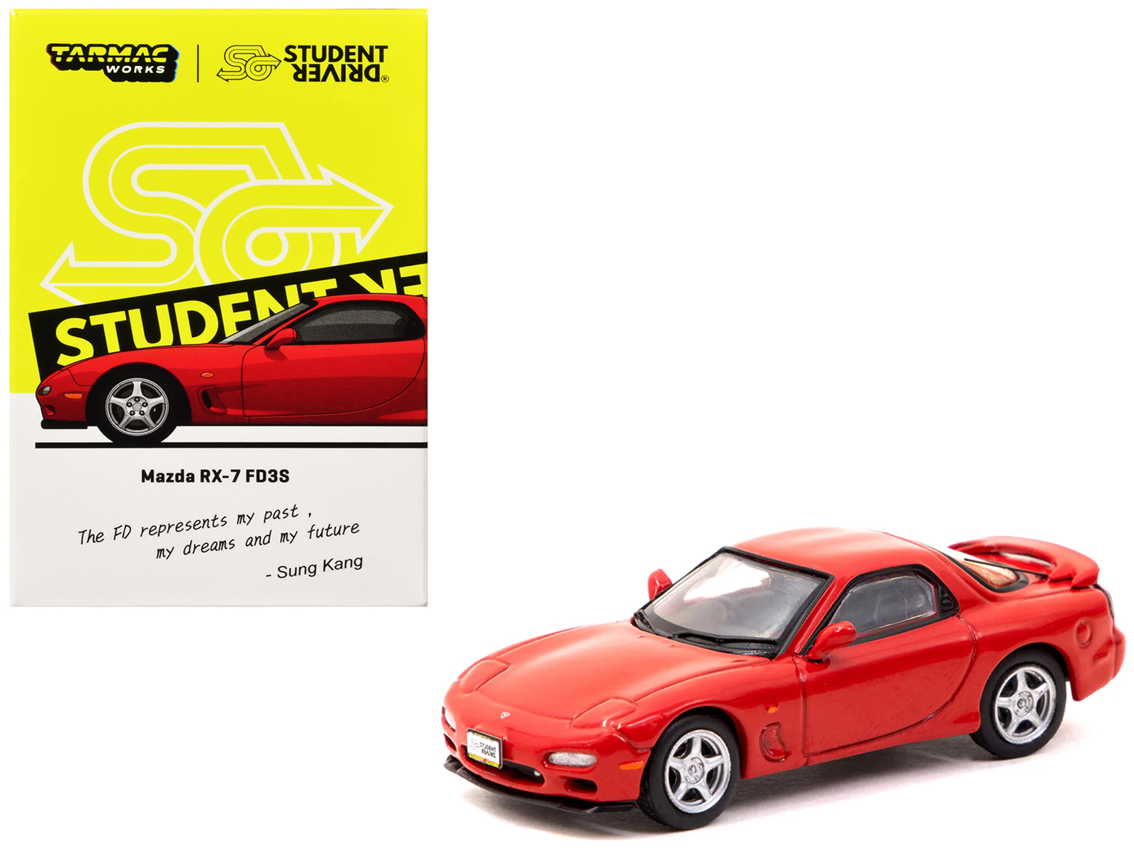 Mazda RX7 (FD3S) LB-Super-Silhouette RHD (Right Hand Drive) #55 Green and Orange with Graphics "Tokyo Auto Salon 2024 - Malaysia Diecast Expo 2024" 1/64 Diecast Model Car by Inno Models