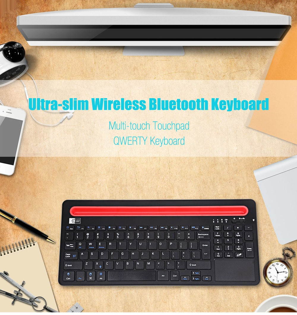Bluetooth 3.0 Technology Mini Ultra-slim Wireless Keyboard with Multi-touch Touchpad For Phone Tablet Laptop Smart TV White