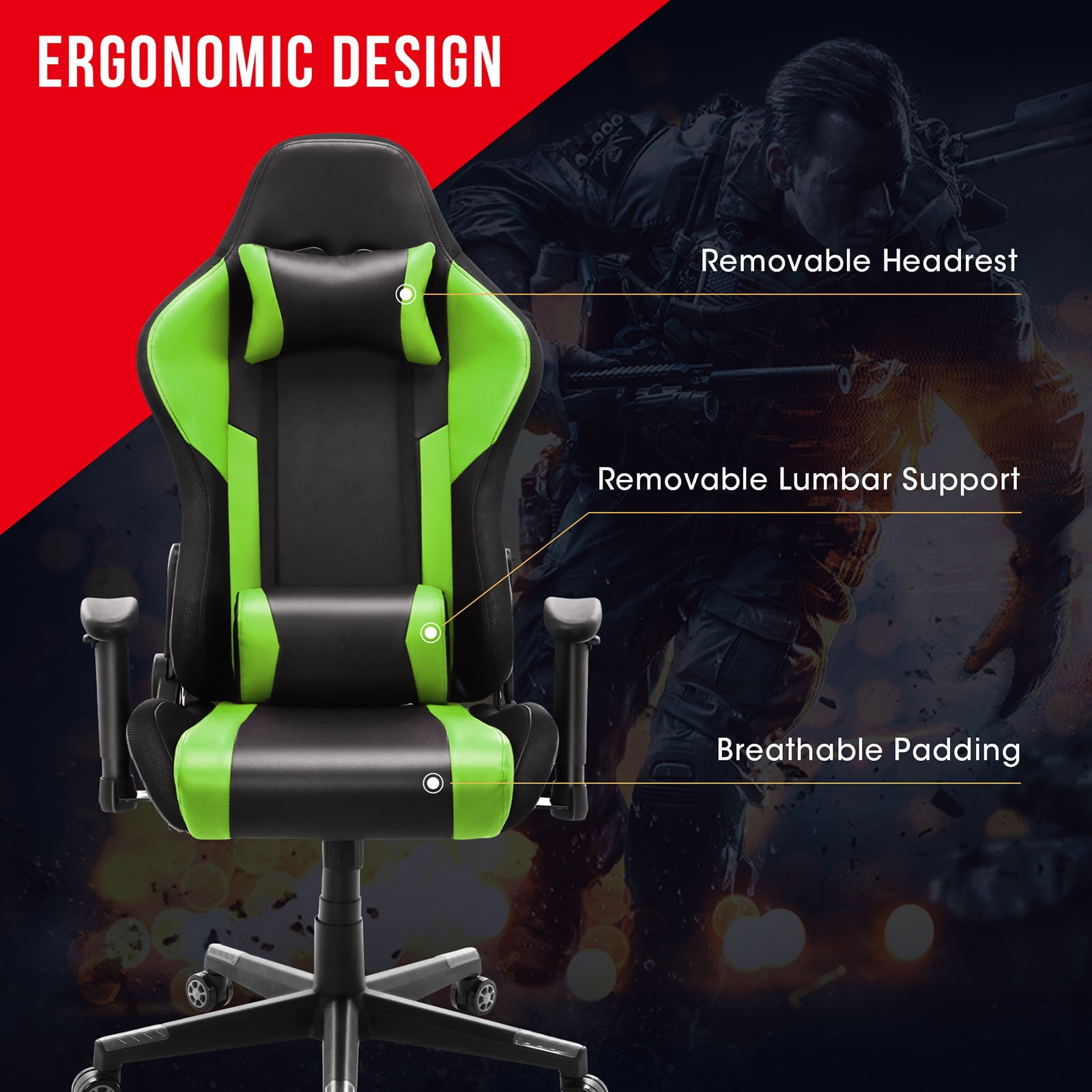 YOUTHUP Gaming Chair with RGB LED Lights, Racing Style Recliner Swivel Video Computer Chair with Bluetooth Speakers, Adjustable Ergonomic High Back, PU Leather with Headrest and Lumbar Support, Pink