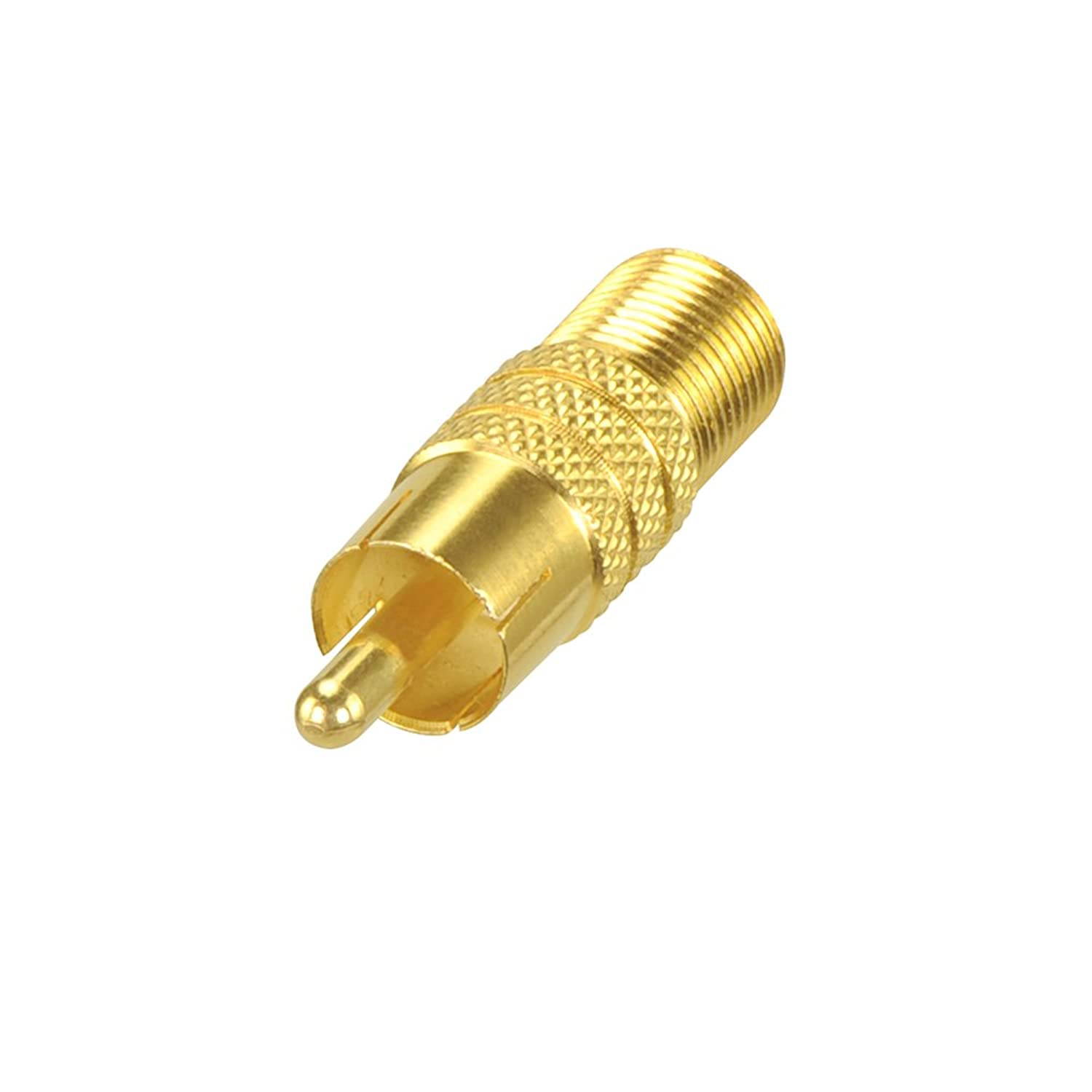 VCE 2-Pack F Type Female to RCA Male Coaxial Cable Audio Adapter Connector,Gold Plated