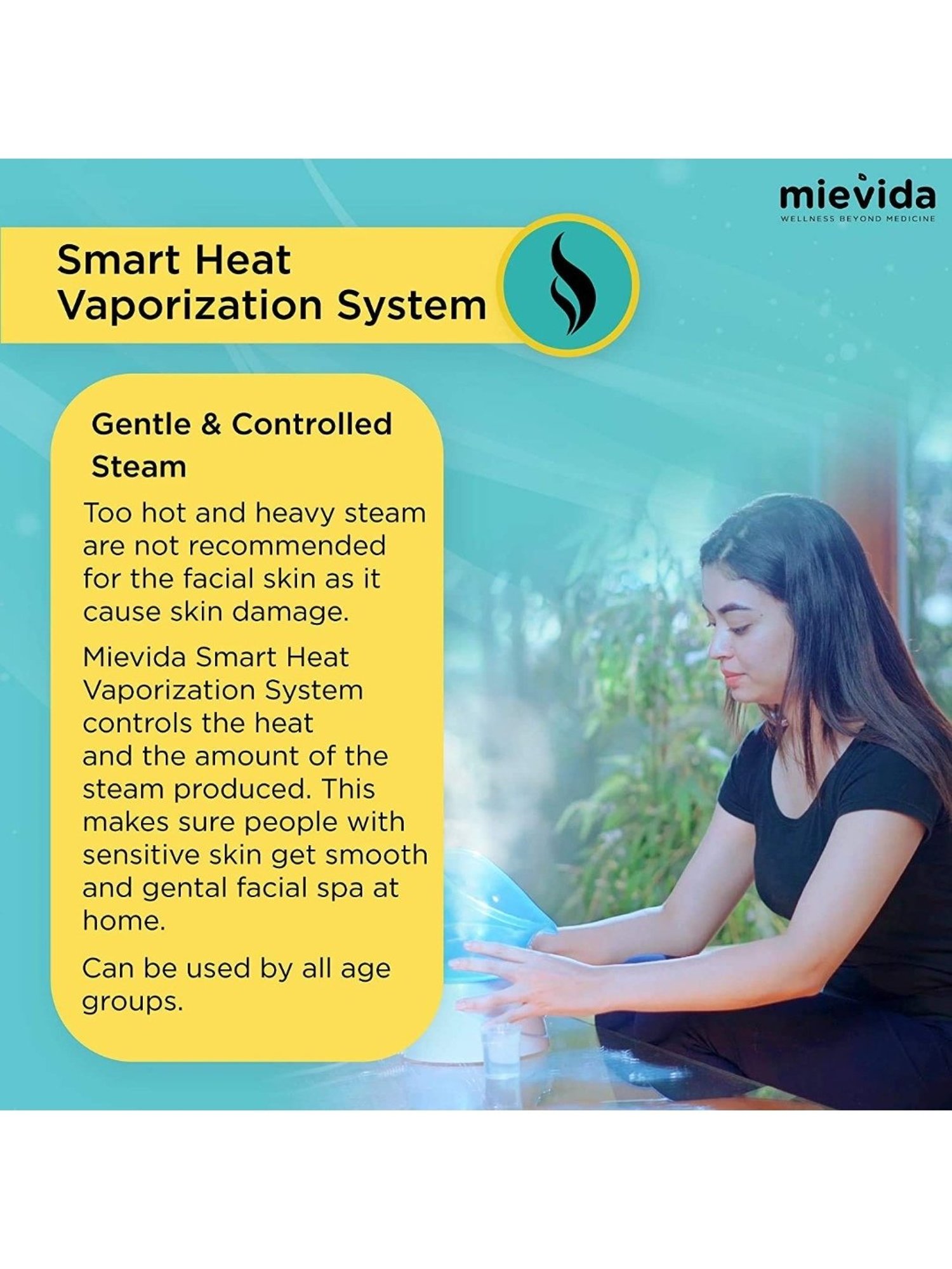Mievida Steam Vaporizer and Facial Steamer With 2 Level Heat Setting  (Blue)
