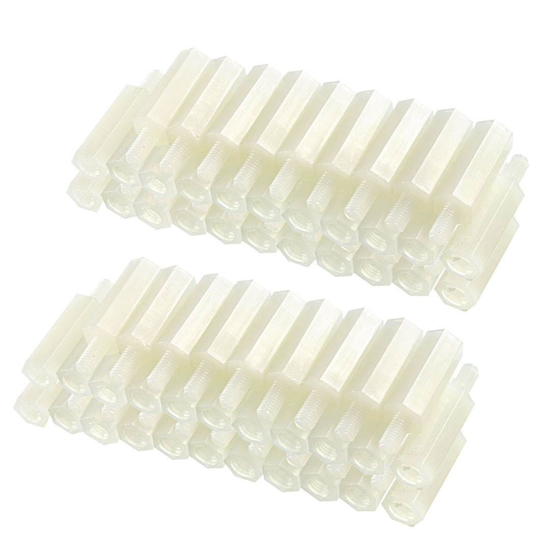 Unique Bargains 80pcs M3 15+6mm Male Thread Nylon Hex Standoff Spacer Screws PCB Pillar