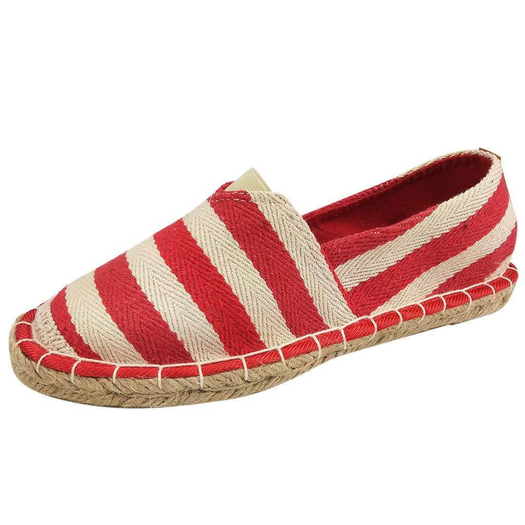 Shusuen Women's Step Glow Slip Loafer Flat Striped Flat Shoes for Women