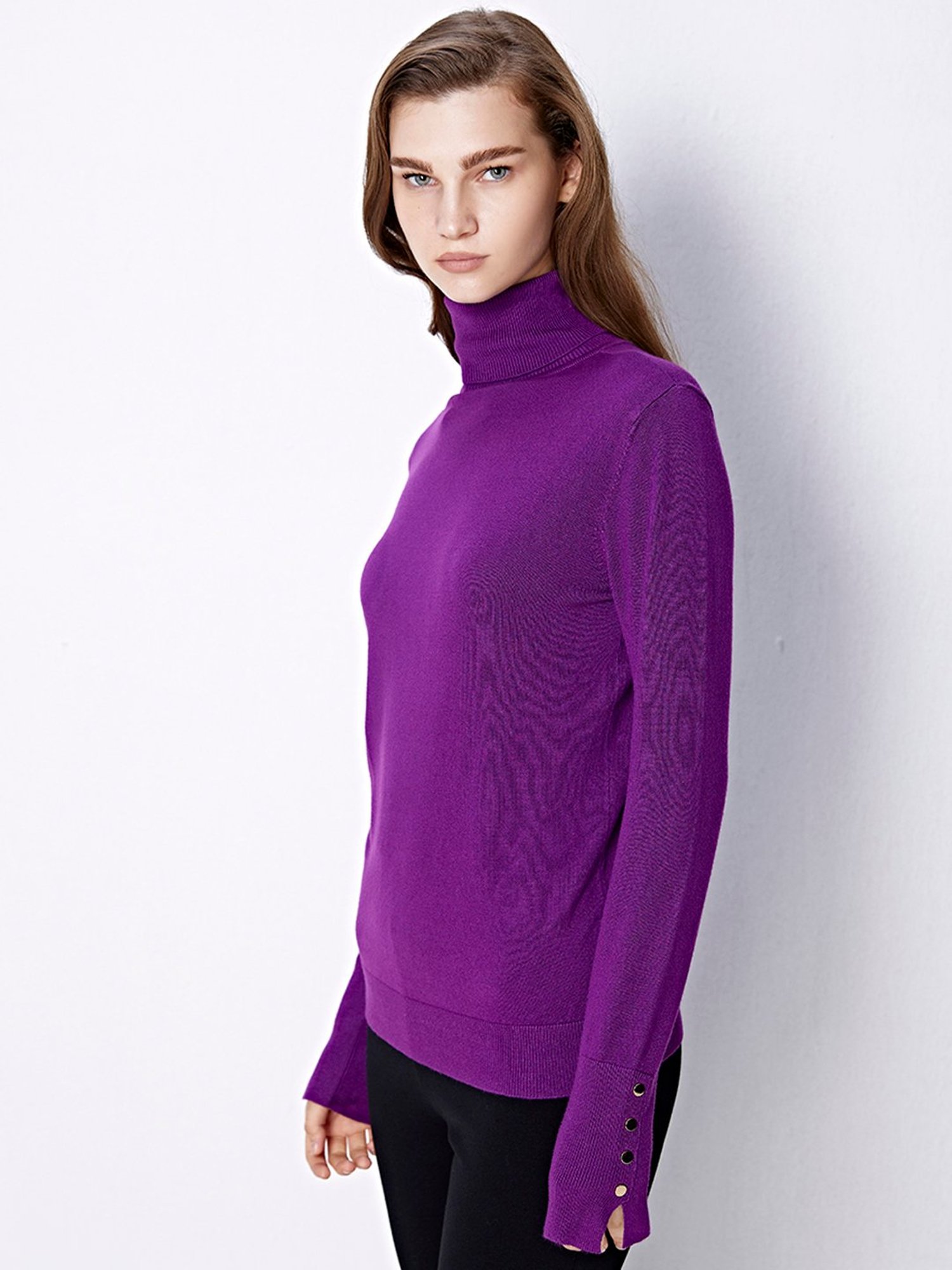 Cover Story Purple Regular Fit Sweater