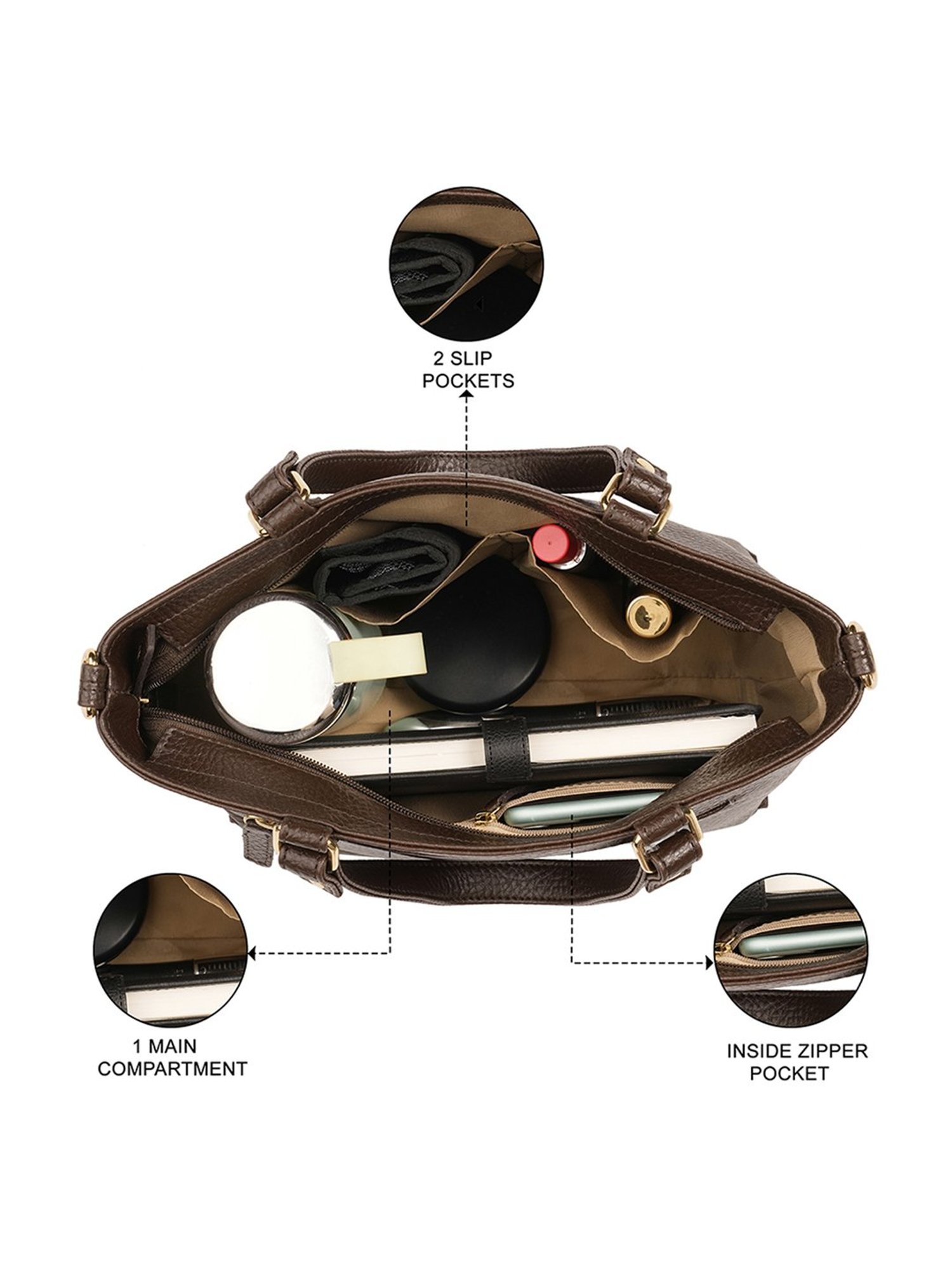 Glo By Globus Brown Textured Small Tote