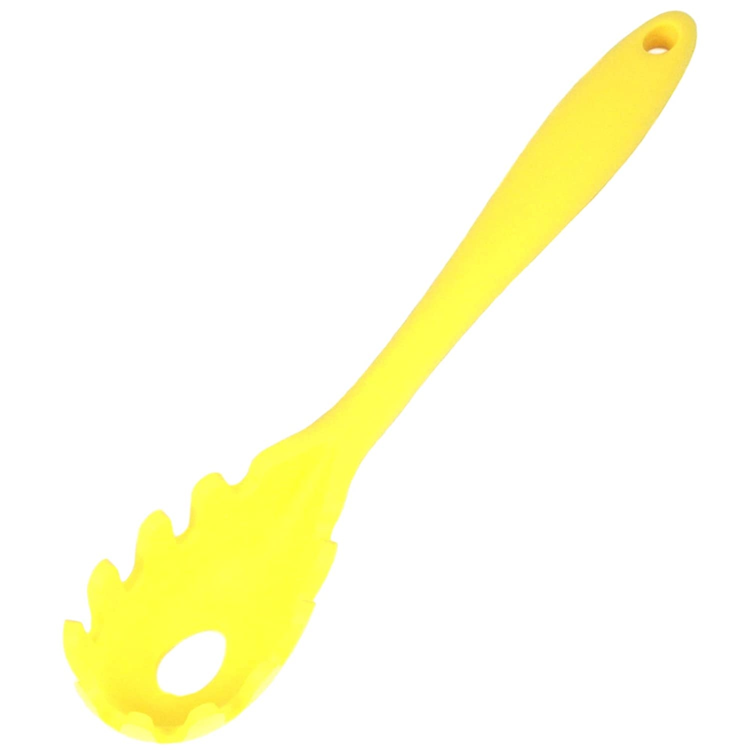 Chef Craft Silicone Spaghetti Pasta Fork Dishwasher Safe Stain Resistant (Yellow)
