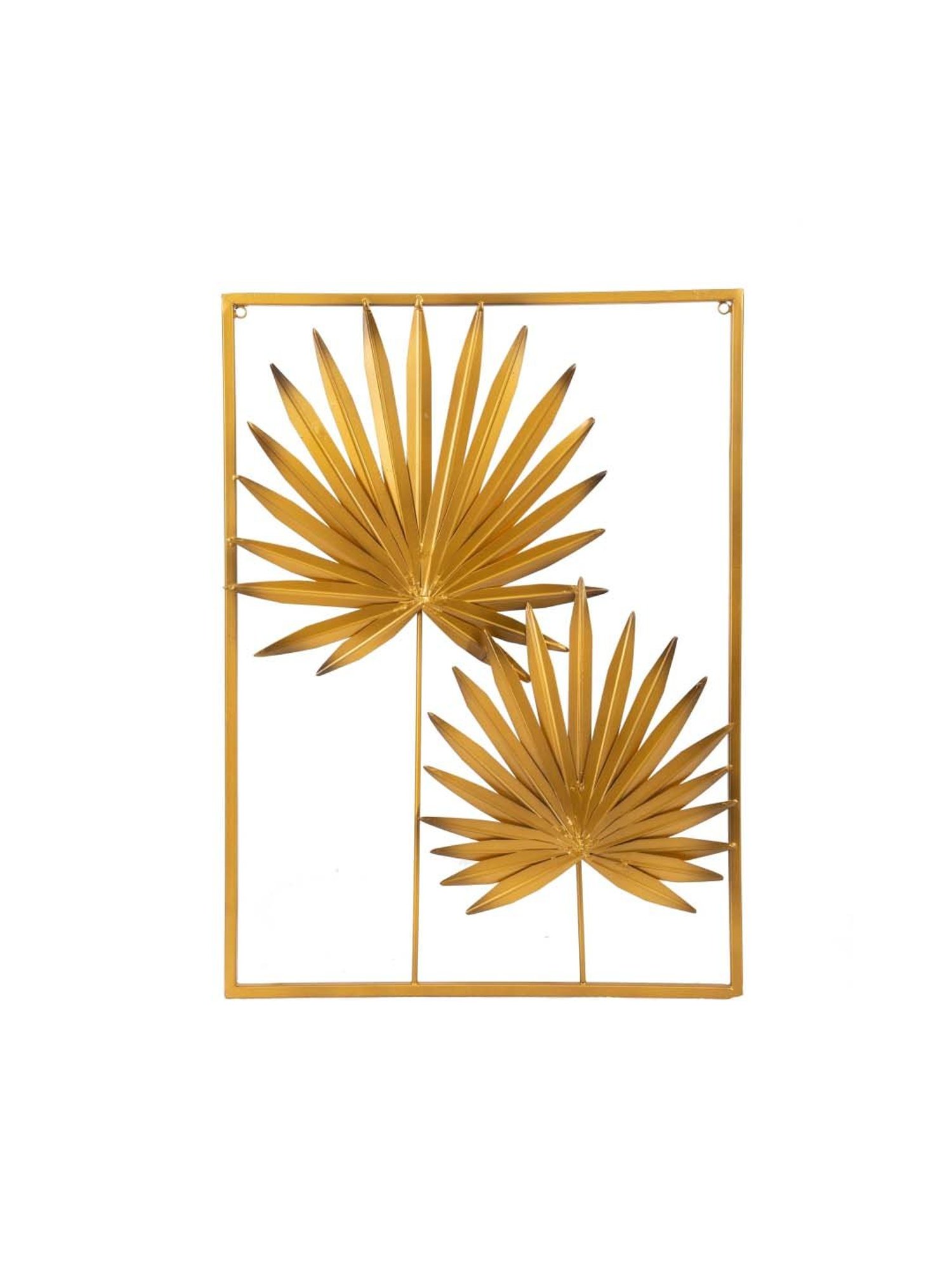 Home4U Golden Mild Steel 45 cm Plant Wall Art - Set of 2