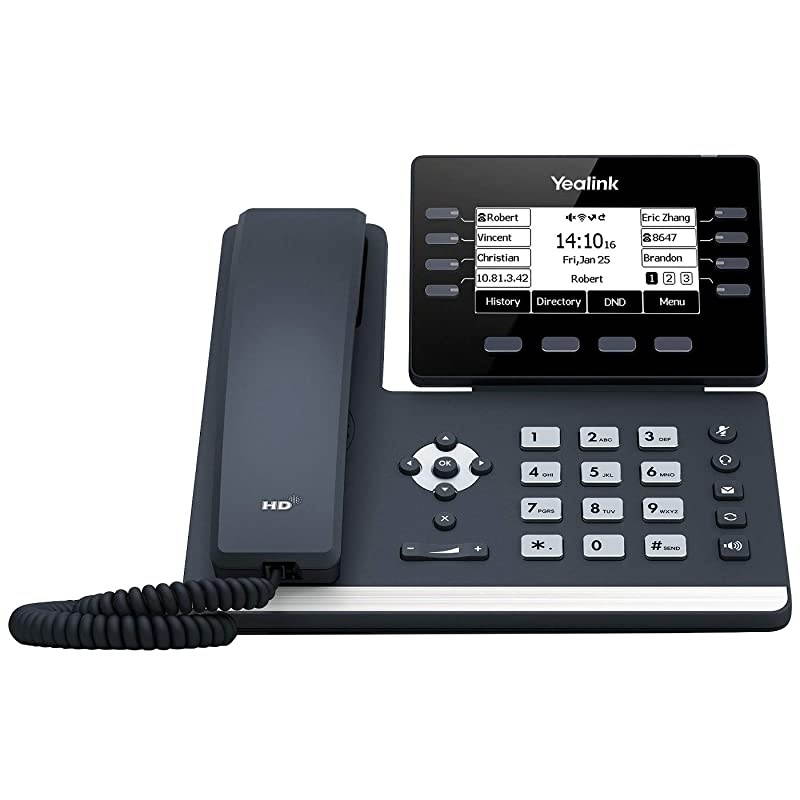 T53 IP Phone, 12 VoIP Accounts. 3.7-Inch Graphical Display. USB 2.0, Dual-Port Gigabit Ethernet, 802.3af PoE, Power Adapter Not Included (SIP-T53)