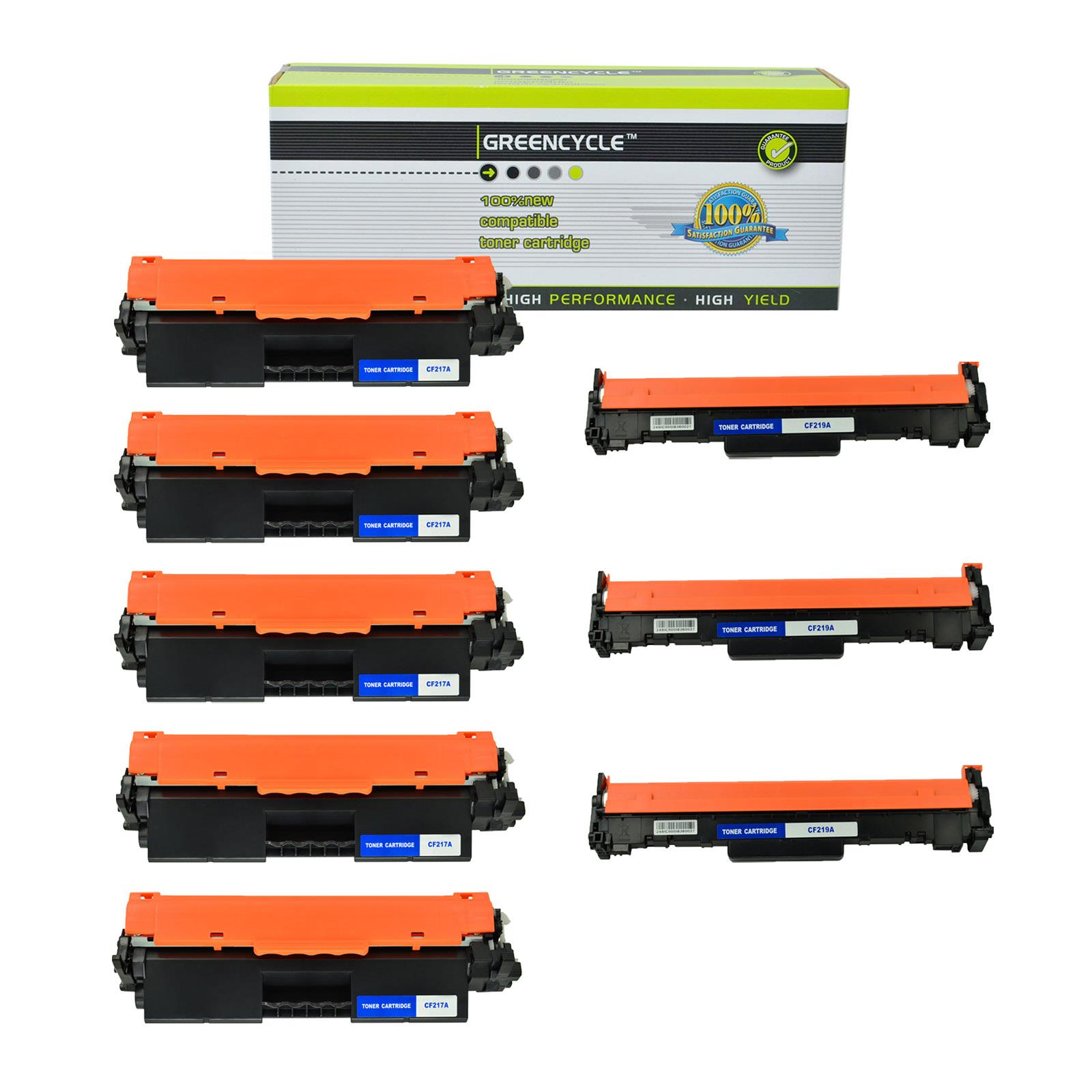 GREENCYCLE 8PK Compatible for HP 17A CF217A 19A CF219A with Chip (5 Toner, 3 Drum) use in Laserjet Pro M102a MFP M130a Printer