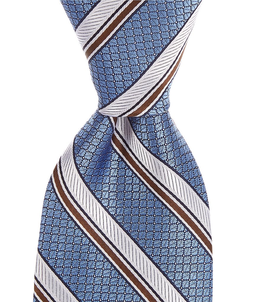Hart Schaffner Marx Double Stripe Traditional 3 1/4#double; Silk Tie
