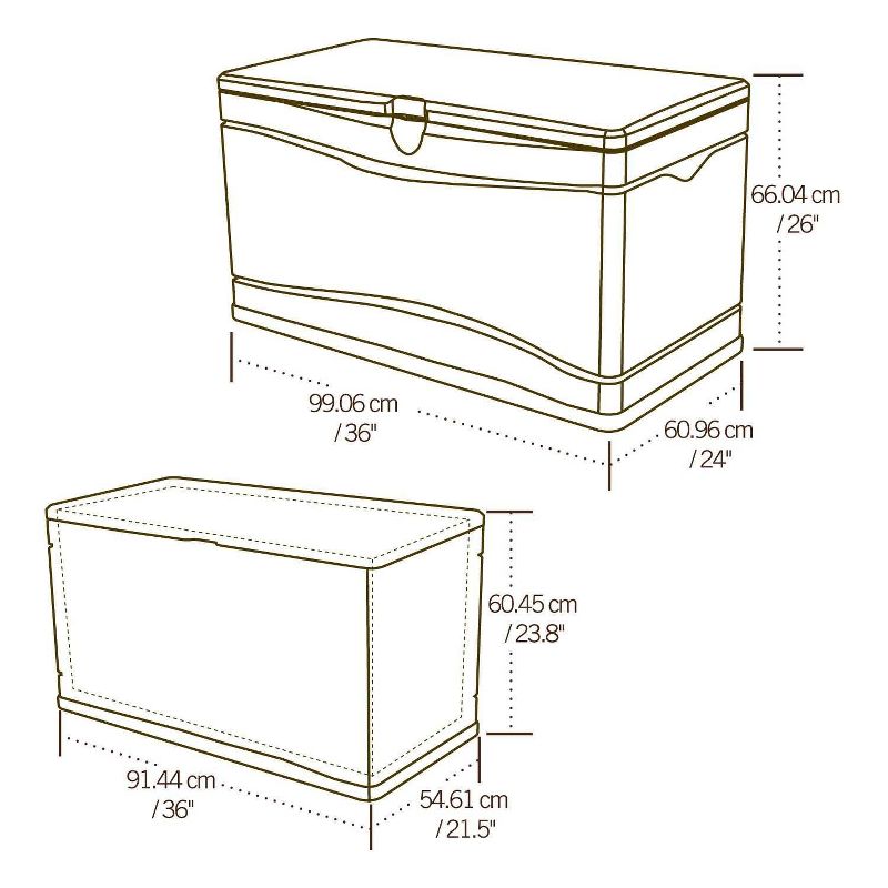 24" 80gal Outdoor Storage Box Beige - Lifetime