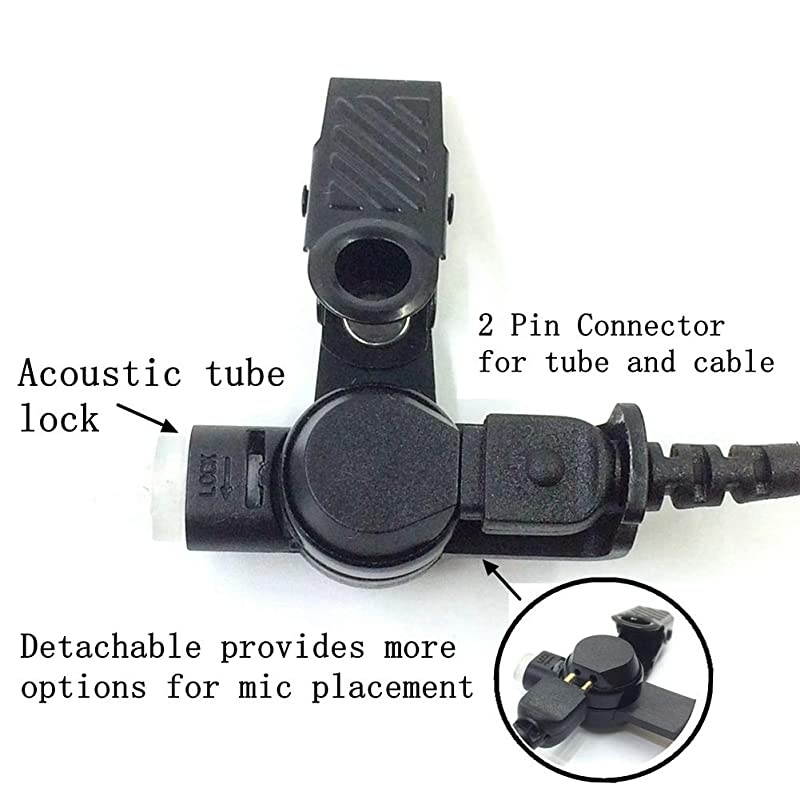for Motorola Walkie Talkies with Mic 2 Pin Acoustic Tube Headset and PPT for CP200 GP2000 XU1100 PRO1150 MU12 2 Pack