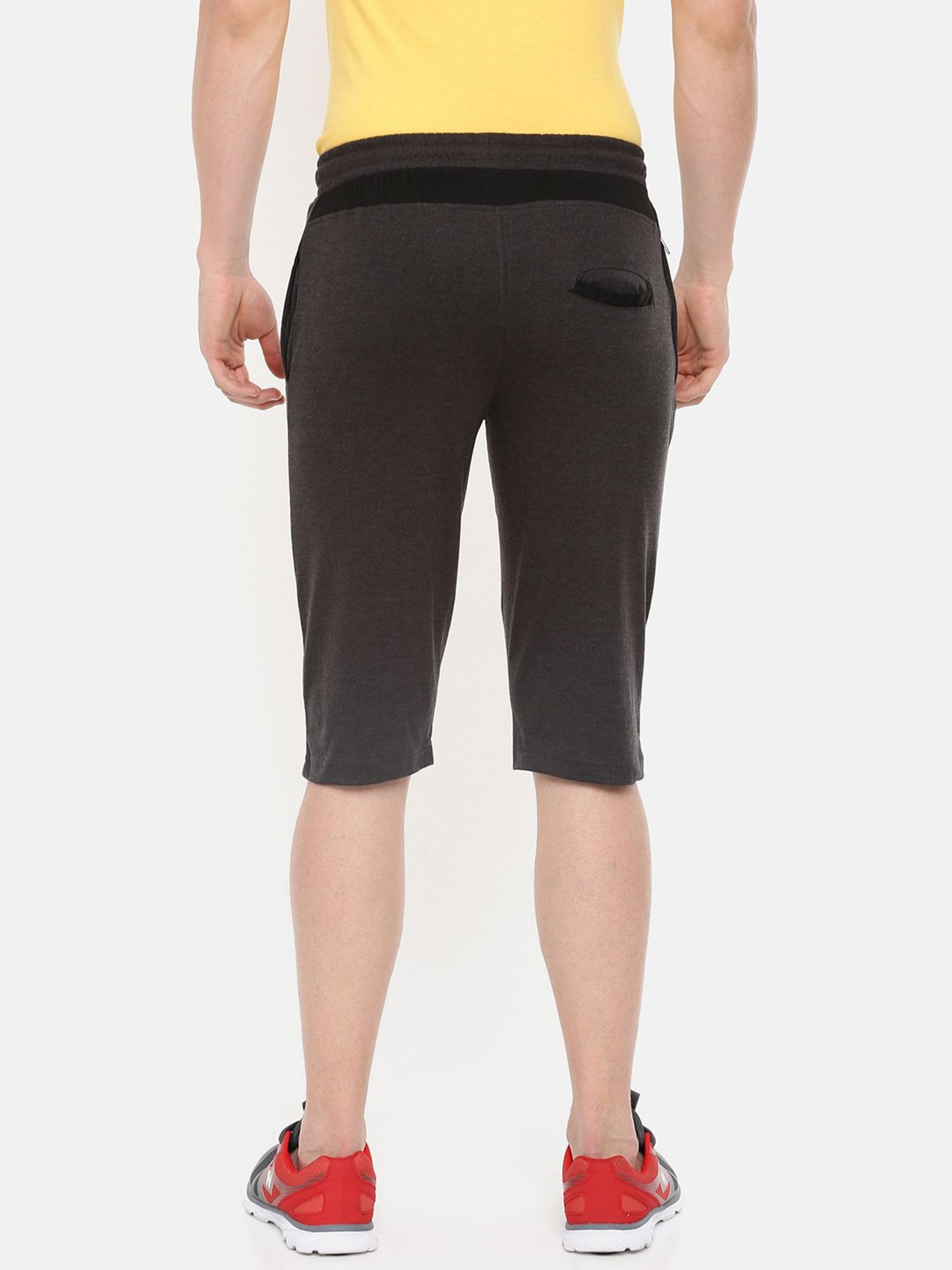 Dollar Grey Cotton Regular Fit Printed Shorts