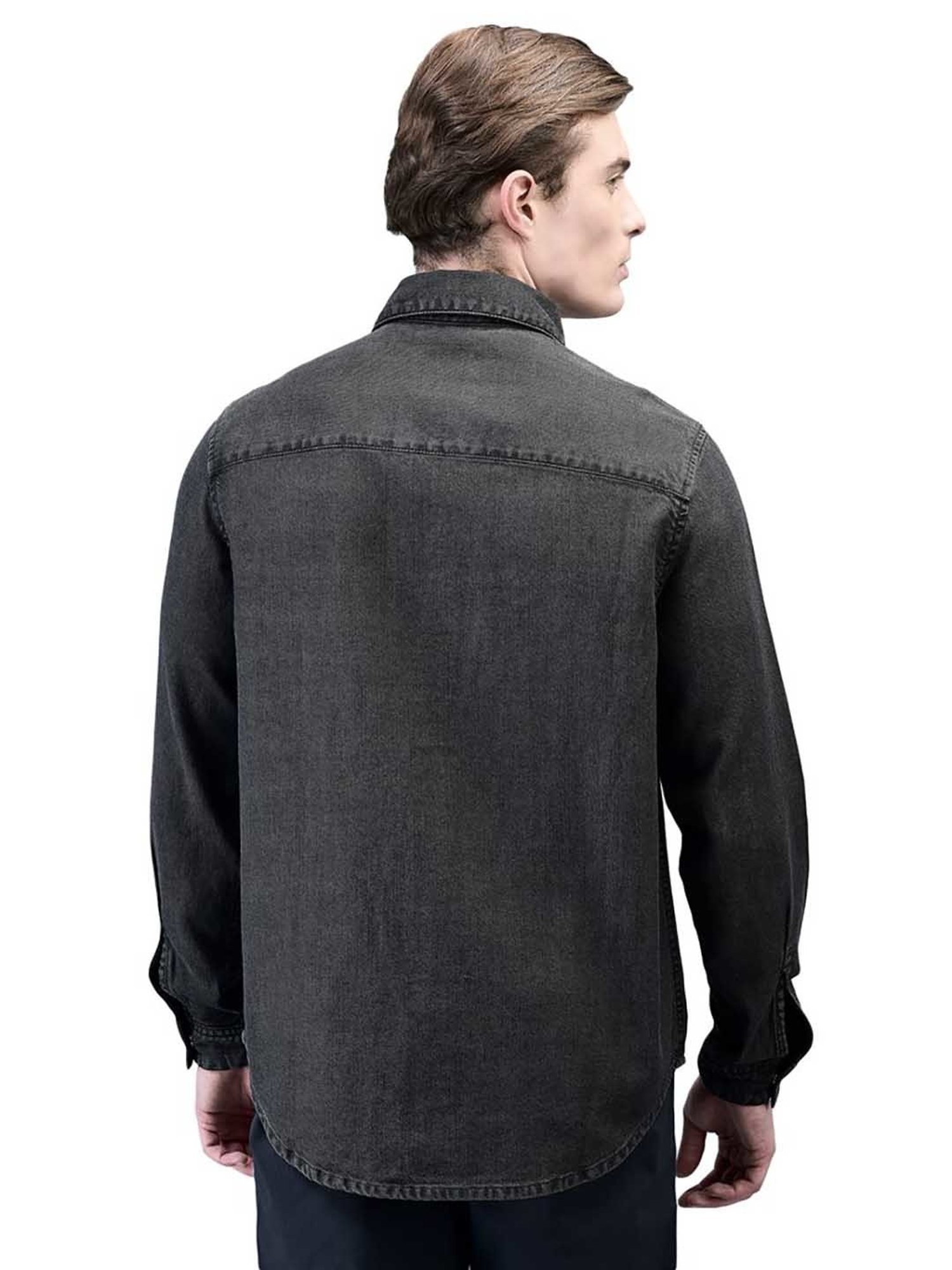 Woodland Charcoal Regular Fit Cotton Shirt