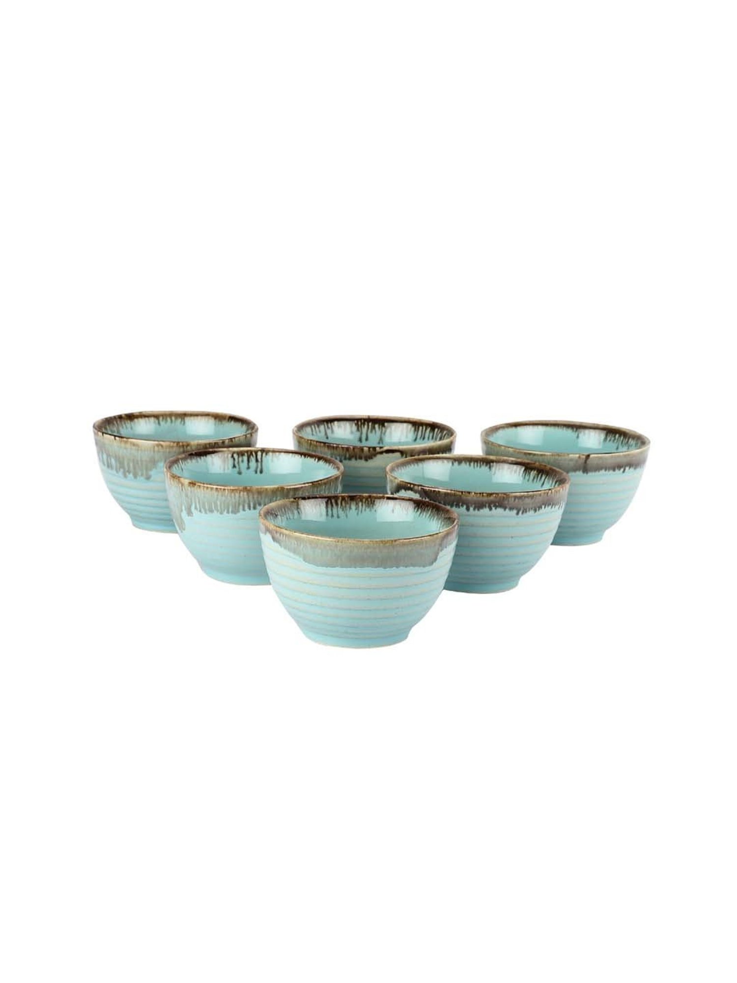VarEesha Tranquil Mint Sage Green Ceramic Vegetable Bowl (0.15 L) - Set of 6