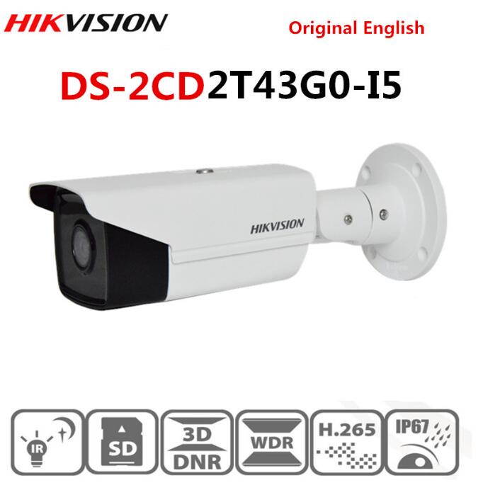 Hikvision 4MP(2688 &times; 1520)  POE IP Security Camera 2.8mm Lens DS-2CD2T43G0-I5, 164ft IR Night Vision, IP67 Weatherproof, Onvif  Bullet POE IP Network CCTV Camera