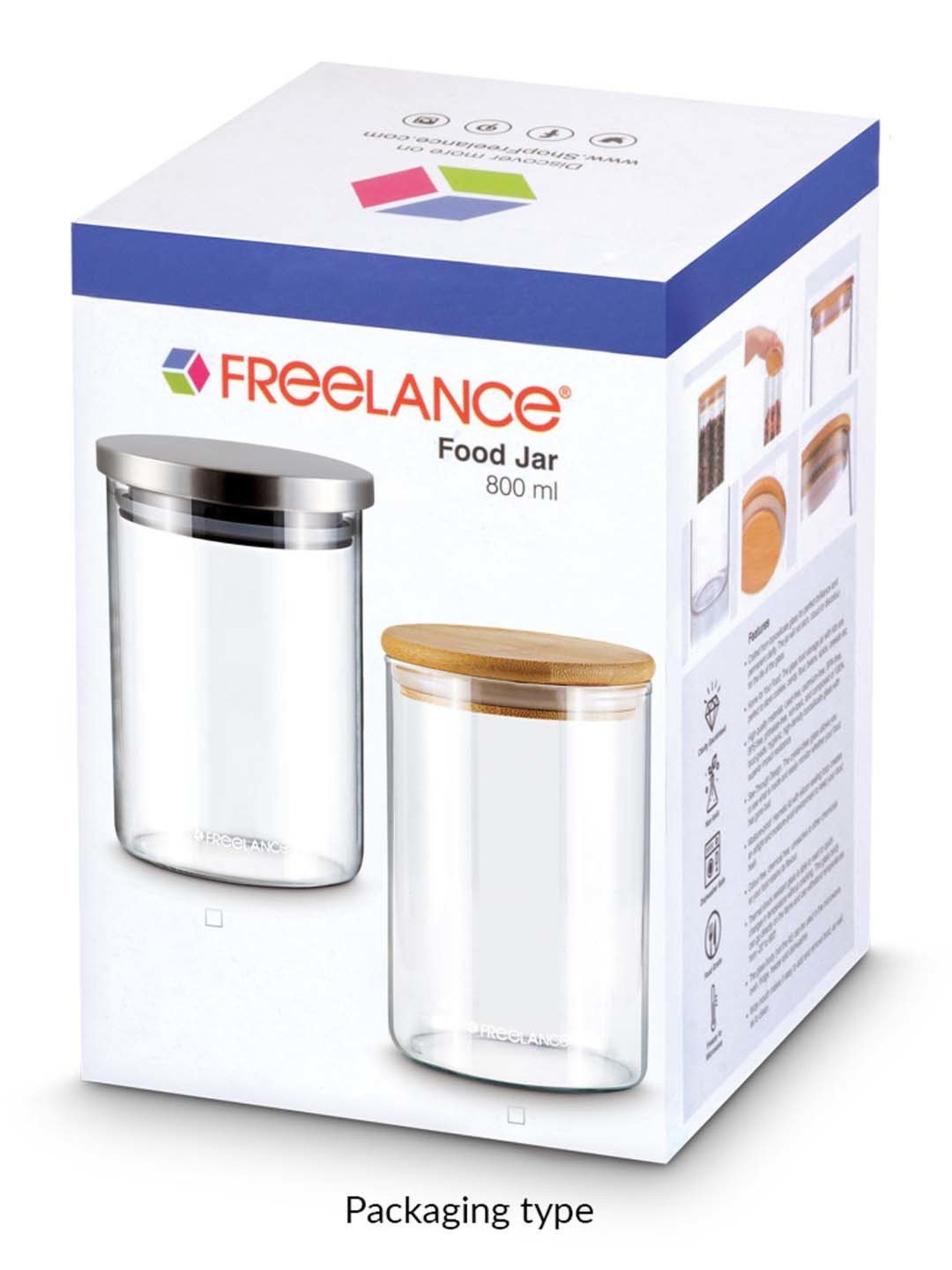 Freelance Transparent Glass 1000 ml Jars and Container