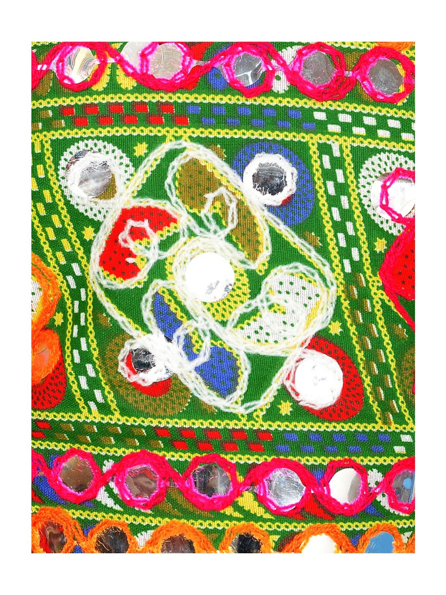 Ahhaaaa Kids Green & Yellow Embroidered Choli, Lehenga with Dupatta