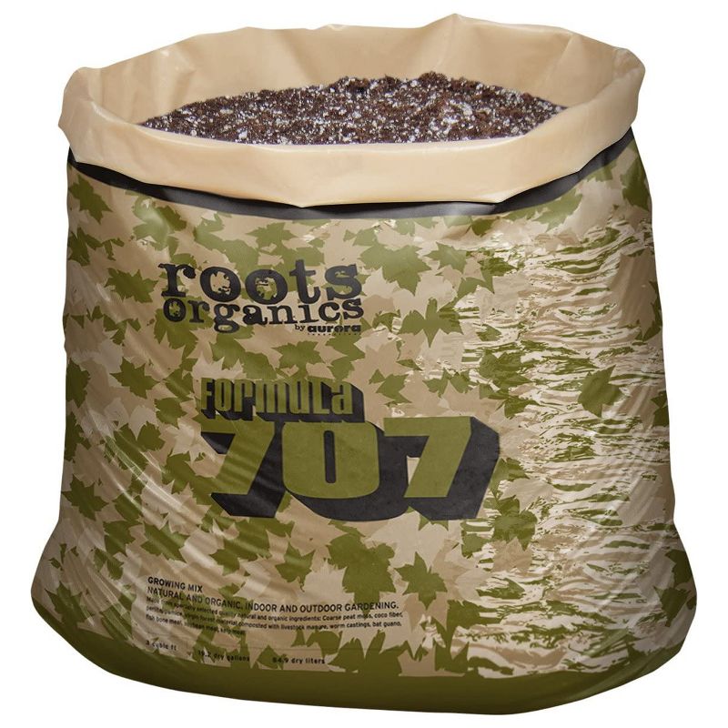Roots Organic Formula 707 Growing Mix Peat, Compost, Coco Lawn Garden Large Container Water Retention Potting Soil in 30 Gallon Grow Bag, 3 Cubic Feet
