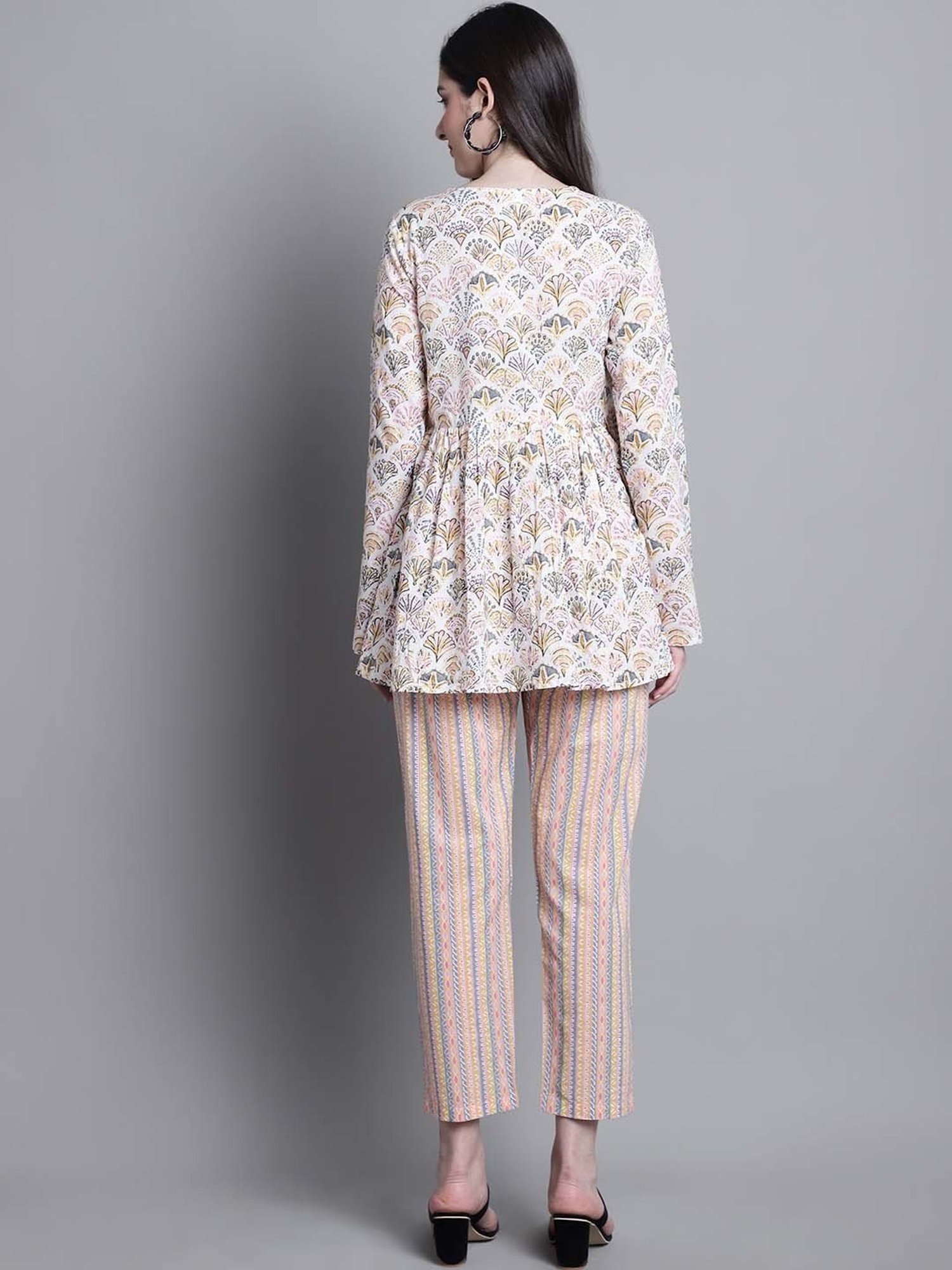 Prakrti Multicolored Cotton Printed Top Pant Set