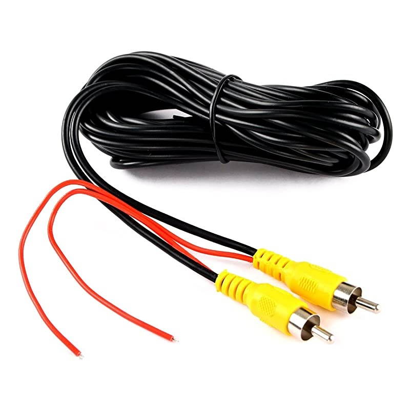 up Camera RCA Video Cable, Reverse Rear View Parking Camera Video Cable with Detection Wire (6 Meters)