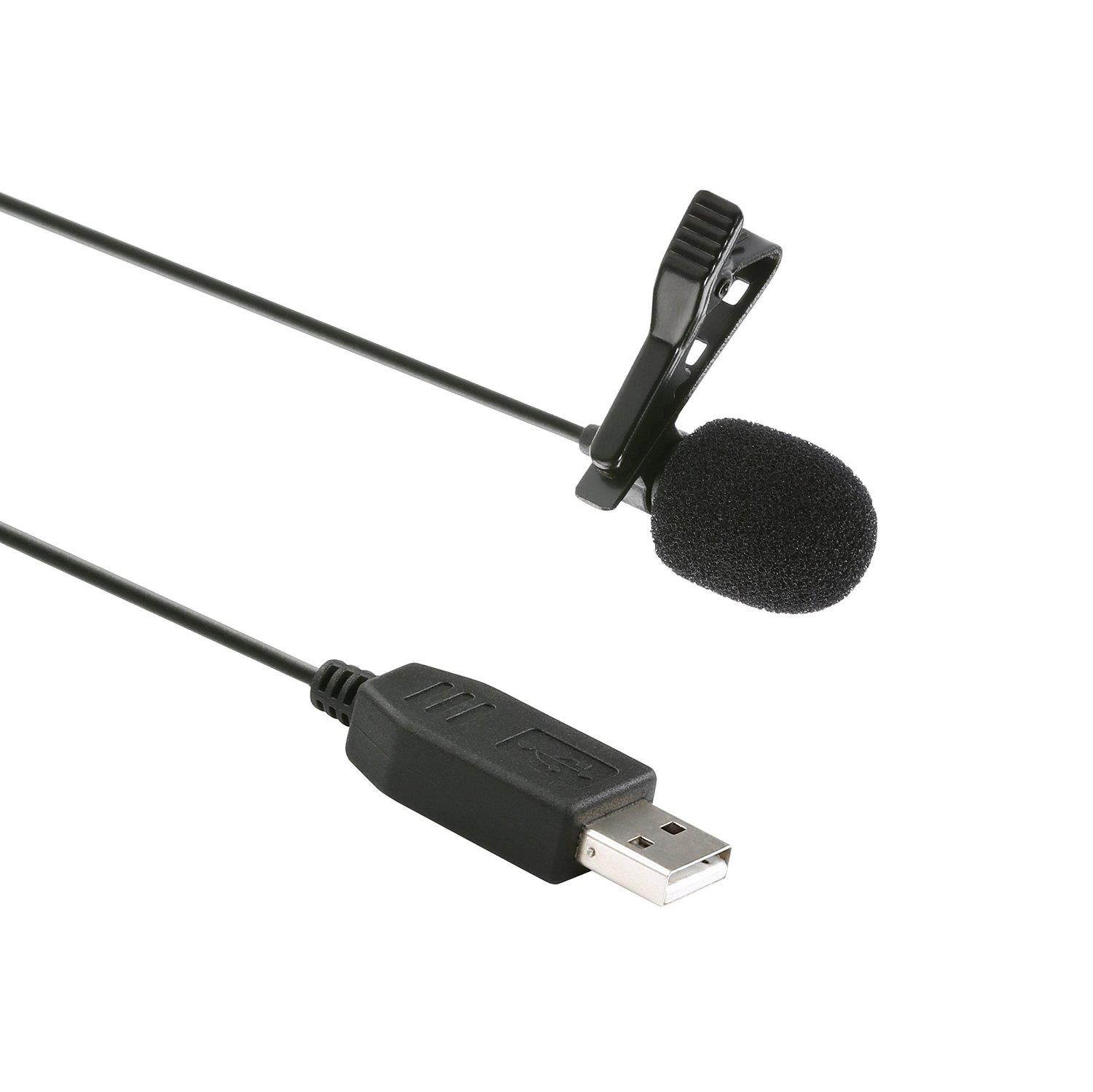 Movo M1 USB Lavalier Lapel Clip-on Omnidirectional Condenser Computer Microphone for PC and Mac (20' Cord)
