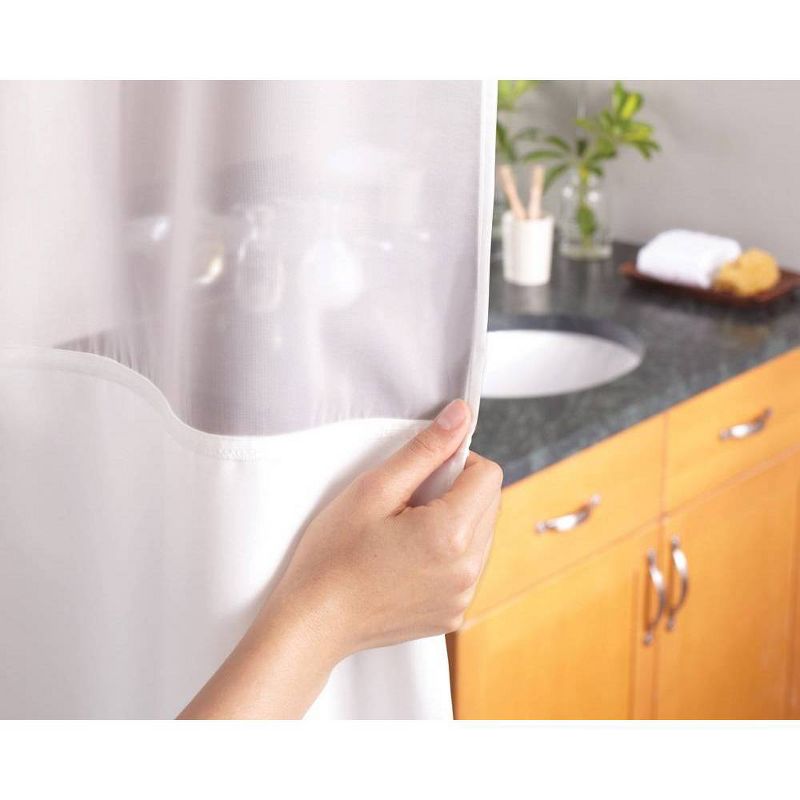 Palm Leaves Shower Curtain with Liner Ivory - Hookless