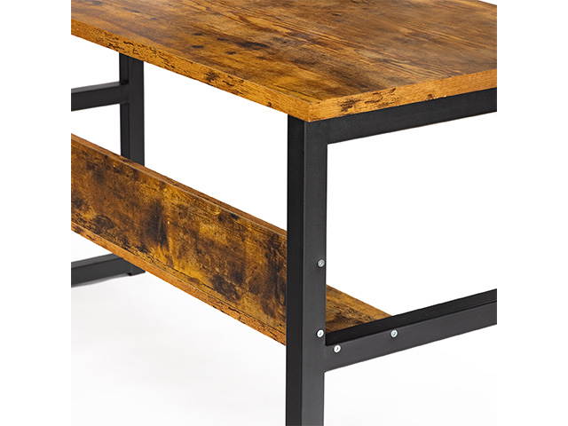 55.1" Computer Desk with Bookshelf, Modern Office Desk with Storage Shelves, Large Computer Table, Sturdy Writing Table Workstation for Home Office, Wood and Metal Frame,GT64