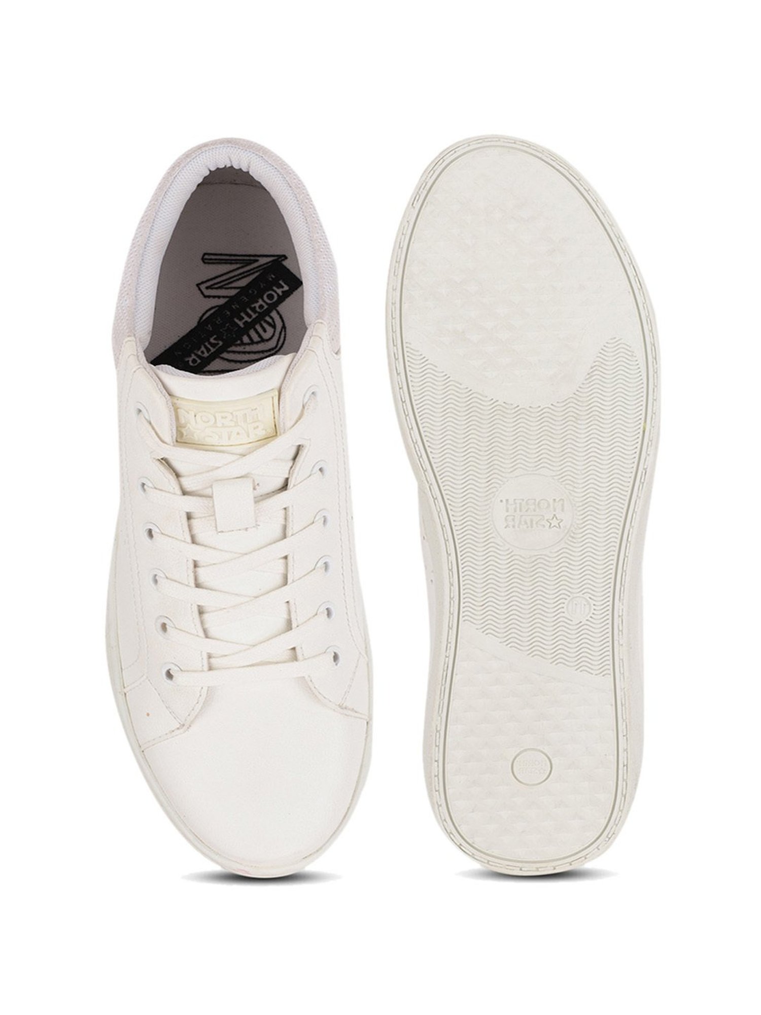 North Star by Bata Men's White Casual Sneakers