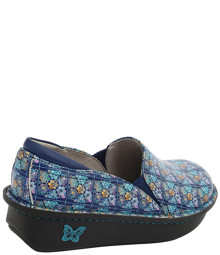 Alegria Debra Floral Print Leather Clogs